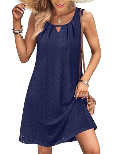 Women’s X-Large Dark Blue Swimsuit Coverup Sleeveless Beach Dress - Summer Fashion