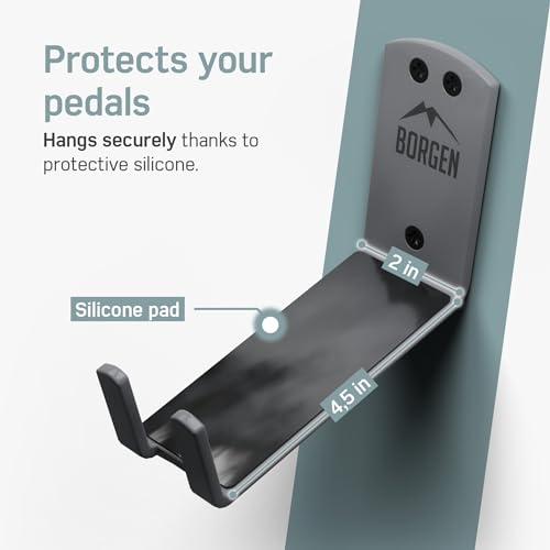 Wall Mount Pedal Hook for E-Bike & MTB - Grey Set of 3