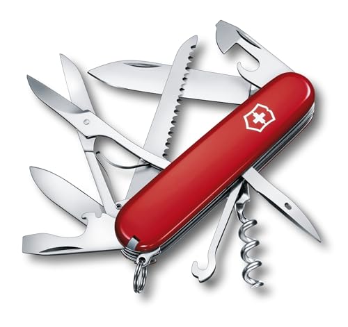 Victorinox Huntsman Swiss Army Knife - Red, 15 Functions, Pocket Multi-Tool
