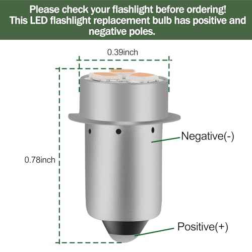 Flashlight Bulbs Replacement, Mag-Lite Led Bulb for Ryobi Craftsman Milwaukee Flashlight, 18V 19.2V LED Flashlight Bulb-3 Pack