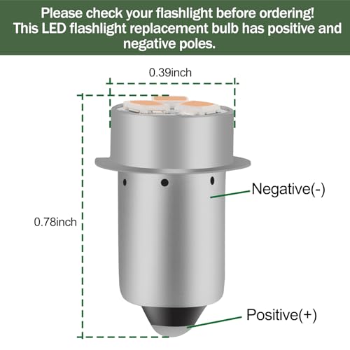Flashlight Bulbs Replacement, Mag-Lite Led Bulb for Ryobi Craftsman Milwaukee Flashlight, 18V 19.2V LED Flashlight Bulb-3 Pack