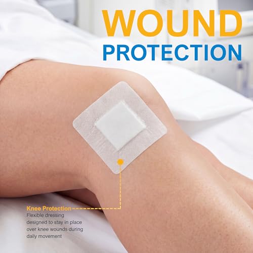 MED PRIDE Waterproof Composite Island Dressing 4x4 Inch Pack of 10 - Sterile, Adhesive Wound Cover