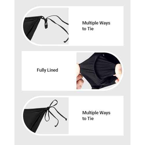 Holipick Bikini Bottoms for Women String Bathing Suit Bottom with Moderate Coverage Low Waist Swim Bottom