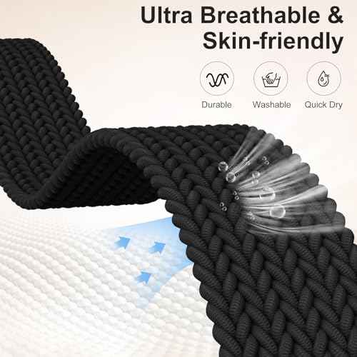 Maledan Braided Stretchy Band Compatible for Fitbit Sense/Versa 3/4 and Sense 2, Soft Elastic Strap Bracelet Wrist Bands for Smart Watch, Accessory for Men and Women