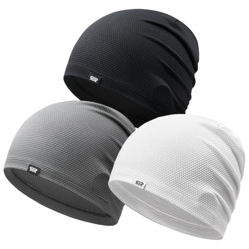 Large Breathable Skull Cap Sweat Control Mesh for Men Women - Black, Gray, White