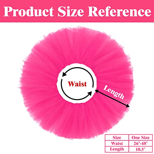 Hot Pink 5-Layer Adult Tutu Skirt - Fluffy Skirt for Women, One Size