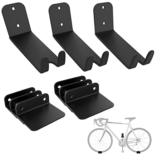 Heavy Duty Bike Pedal Wall Mount Hanger 3-Pack - Black Wall Bike Rack
