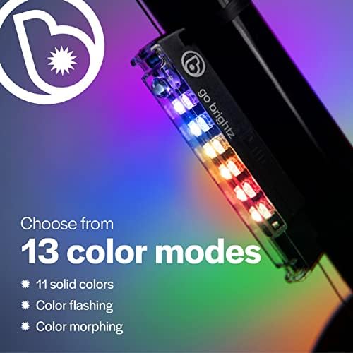 GoBrightz LED Bike Frame Light - Night Riding Underglow Light Bar with 4 Modes - Cool Bicycle Lights for Kids & Adults