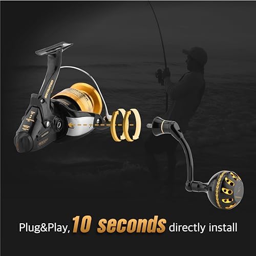 GOMEXUS Power Handle for Shimano Baitrunner 4000 6000 Spinning Reel Handle-Only Compatible with Baitrunner D