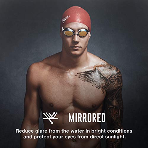 Speedo Unisex Mirrored Vanquisher 2.0 Swim Goggles - One Size Silver
