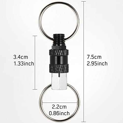 Quick Release Keychain Detachable Key Ring Pull Apart Keychain w/ 2 Split Ring Detachable Key Chain Key Attachment