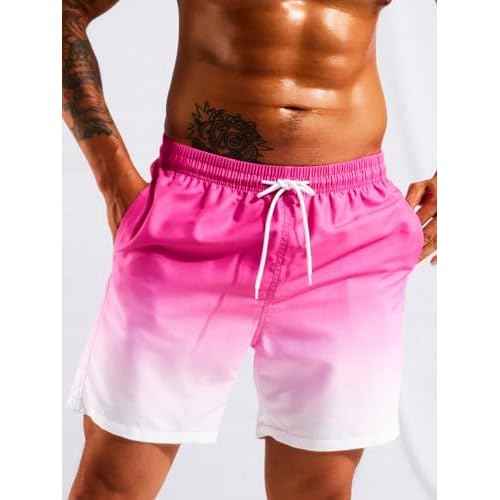 Floerns Men's Beach Swim Trunks with Compression Liner 7 Inch Quick Dry Swim Board Shorts Swimwear Bathing Suits Swimsuit