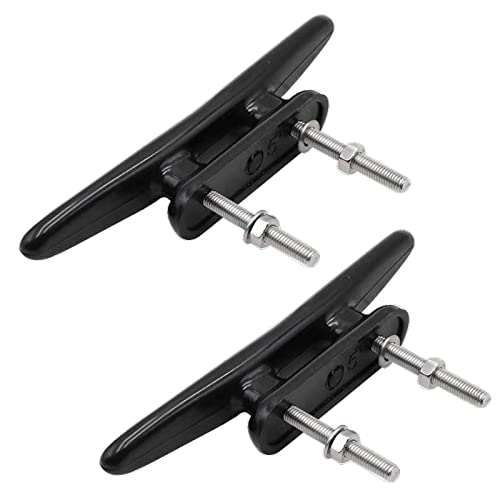 Black Nylon Dock Cleats 5 Inch - 4 Pack with Screws for Marine Docking