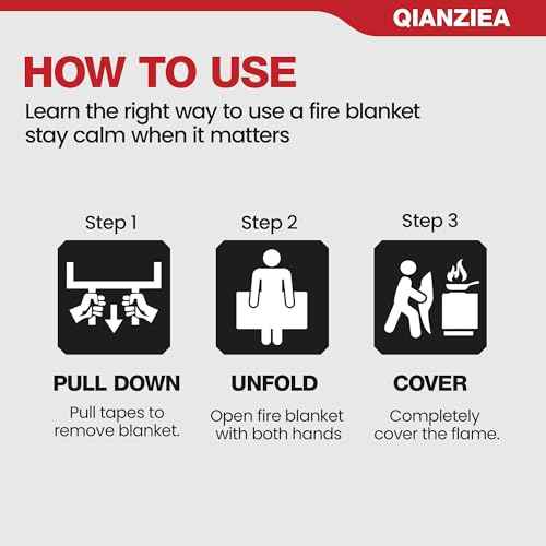 Fire Blanket,2 Pack,40"x40" Fire Blankets Emergency for Home and Kitchen