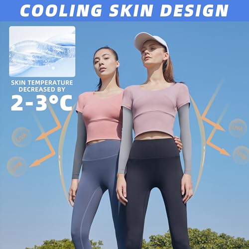 UV Sun Protection Arm Sleeves Set with 4 Colors - UPF 50+ Cooling Compression for Men Women Teens
