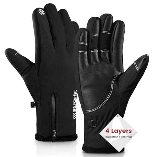 Trifabricy Winter Ski Gloves, Windproof Glove for Men & Women, Touchscreen Snow Gloves for Cold Weather, Thermal Warm Glove