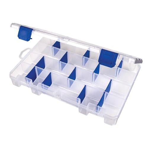 Flambeau Outdoors 4007 Tuff Tainer Fishing Tackle Box with Zerust Anti-Rust Dividers - Includes 12 Dividers, 24 Compartments, Clear Fishing Lure Organizer