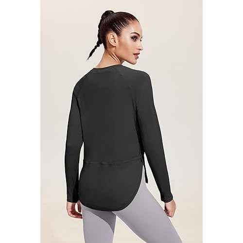 PINSPARK Long Sleeve Workout Tops for Women UPF 50+ Sun Shirts UV Protection Hiking Athletic Tops Quick Dry Yoga Shirts