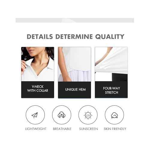 Women's Golf Tennis Shirts Short Sleeve Polo Collared V Neck Workout Tops UV Protection Lightweight Moisture Wicking Shirt