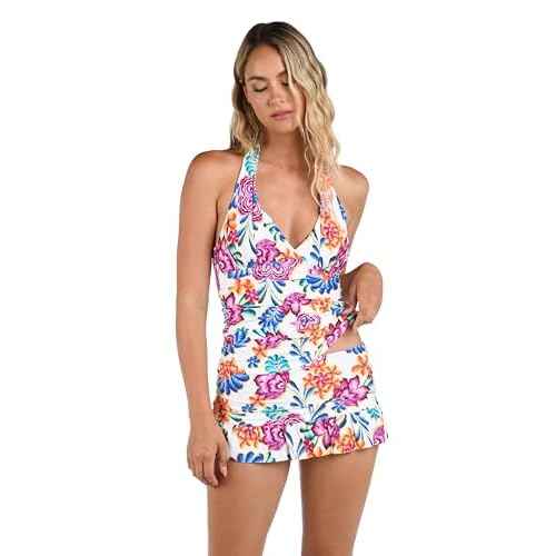 La Blanca Women's V-Neck Halter Tankini Swimsuit Top