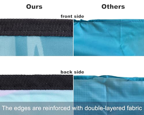 Blue Beach Blanket 120x108 Inches Sandproof Waterproof Quick Dry Outdoor Picnic Mat for 2-8 Adults