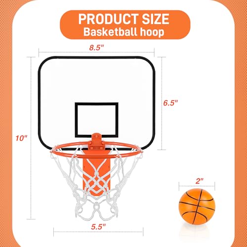 Mini Basketball Hoop Trash Can Set - Clip-On Office Desk & Door Mount with Silent Foam Ball - 1 Set