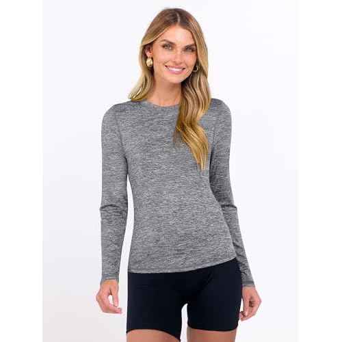 ANRABESS Womens Long Sleeve Workout Quick Dry Fitted Yoga Gym Athletic Shirts