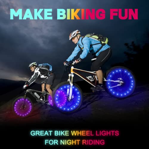 Purple Bike Wheel Lights Pack of 2 LED Spoke Lights Waterproof Cycling Safety Decoration