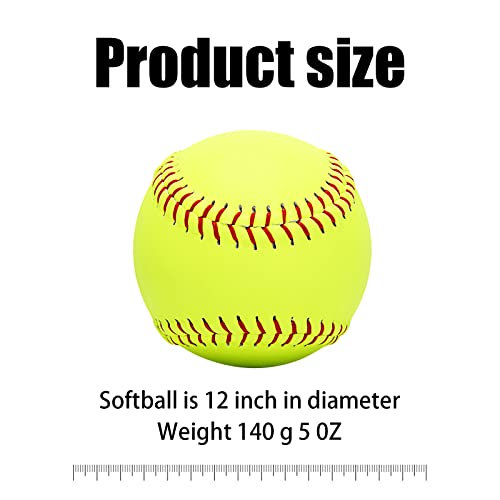 Practice Softballs 12 Inch - Fastpitch Baseball Training Balls Set of 12