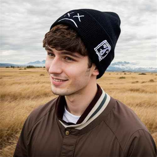 Fashion Beanie for Men Beanies Women,Warm Winter Hats for Men Embroidery Unisex Knit Hat Skull Cap
