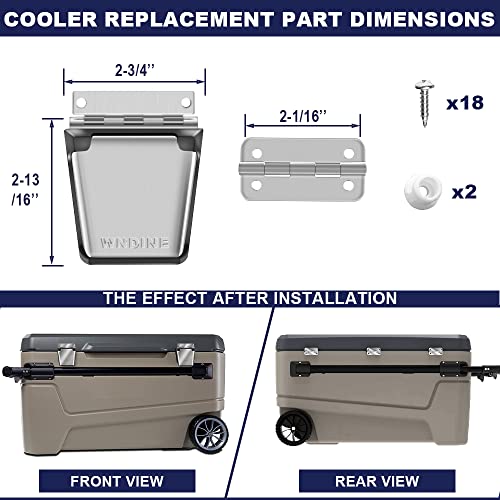 Small Stainless Steel Cooler Hinge & Latch Set Replacement Parts Kit