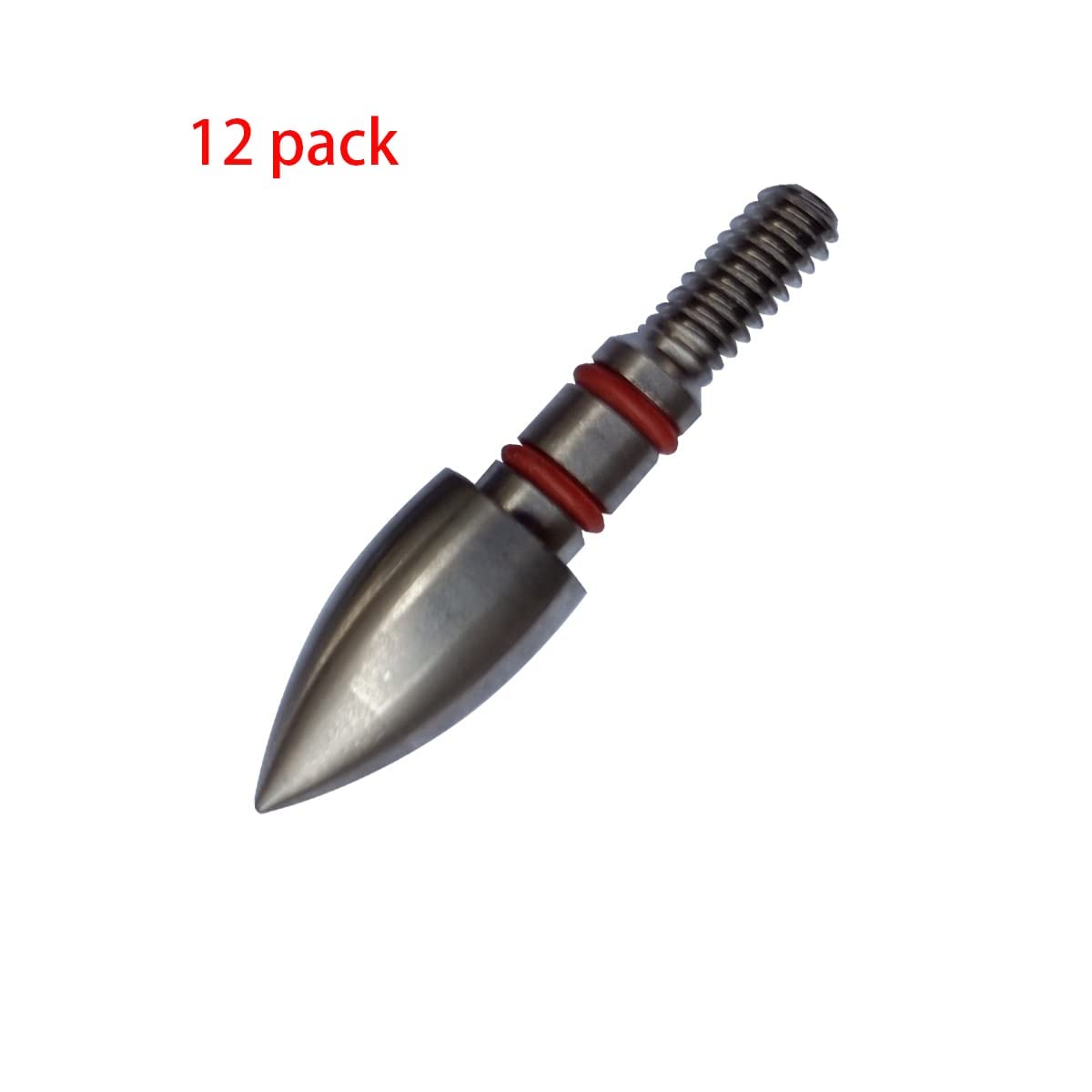 Field Points 100/125/150/200 Grains,Stainless Steel Archery Field Points Screw in Archery Field Tips (12 Pack) (A 5/16″-100grains)