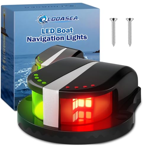 Boat Navigation Lights LED Waterproof Bi-Color Marine Bow Light - Black