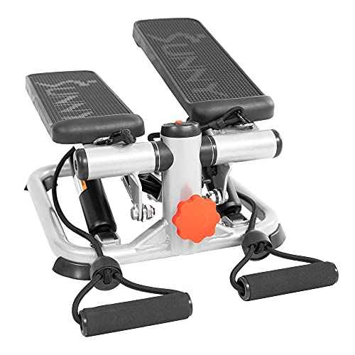 Sunny Health & Fitness Mini Steppers for Exercise at Home, Stair Step Workout Machine, Full Body Cardio Equipment, with Optional Free SunnyFit App Connection and Resistance Band