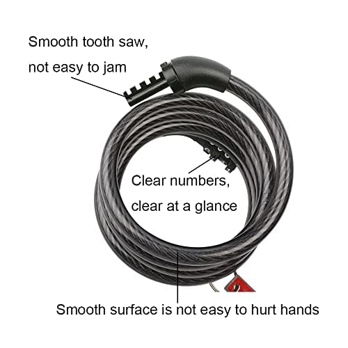 Combination Lock Safety Chain Lock Detachable Cycling Lock for Bike and Motorcycle and Gate Fence