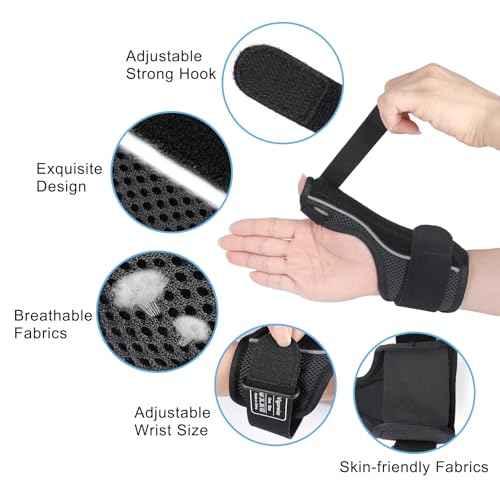 Thumb Brace Right Left Hand, Thumb Finger Splint for Men Women, Adjustable Wrist Brace for Carpal Tunnel Relief Arthritis Tendonitis Sprains