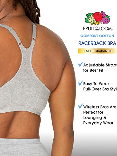 Women's Adjustable Shirred Front Racerback Sports Bra Multi Pack - Heather Grey, White, Blue Gem, 36