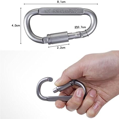 6 pcs/Set D Ring Key Chain Locking Carabiner Aluminum Multi-Purpose Hook Strong Lock Buckle Outdoor Equipment