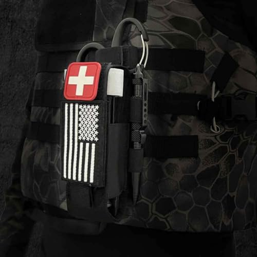 2 Pack Tourniquet Pouch with Laser Cut Molle System for Duty Belt - Black
