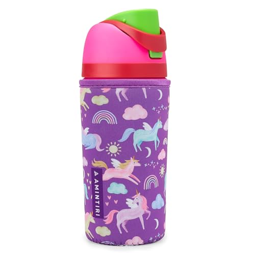 Unicorn World Kids Water Bottle Sleeve for Owala 16 oz - Neoprene Cover for Boys Girls
