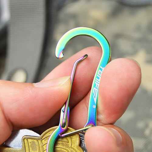 TONIFE Carabiner Clip 2-Pack, Stainless Steel Carabiner Keychain, Spring Snap Hook for Dog Leash and Key Ring