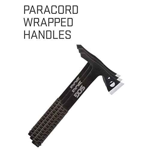 SOG Specialty Knives & Tools Throwing Hawks- 3 Pack One Piece Steel Throwing Knives with Nylon Sheath Carrying Case, 1.75 Inch Blade Field Tool with Paracord Wrapped Handles (TH1001-CP)