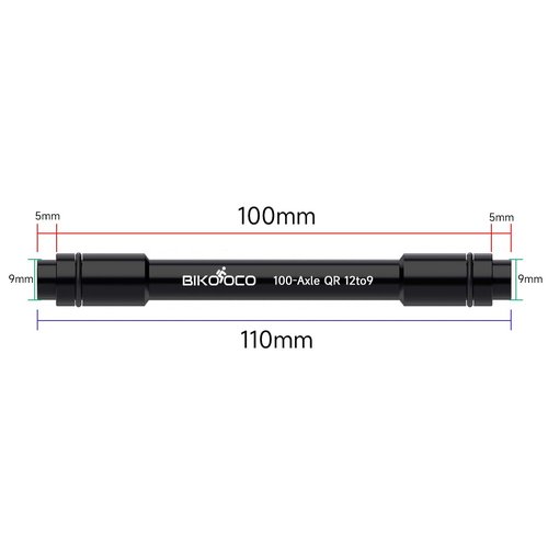 Bike Wheel Fork Axle - 12mm Front Thru Axle to 9mm Thru Axle Quick Release Hub Skewer Adapter Conversion, Bicycle Front Wheel Hub Adapter, Aluminium Alloy Front Wheel Hub Adapter Tool