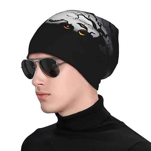 Funny Halloween Beanie Chemo Hat Cancer Headwear Knit Hats Baggy Slouchy Skull Cap for Women Men Gifts