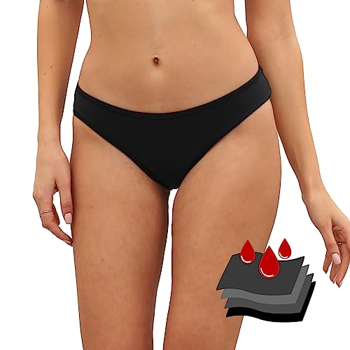 Leoparts Leakproof Low Rise Bikini Bottoms for Teen Girls & Women - Small / Black