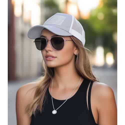 American Flag Trucker Hat Baseball Cap Snapback Fitted Hats for Men Women Snap Closure Design Breathable Mesh Side Durable