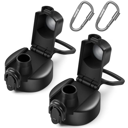 Wide Mouth Water Bottle Lid Replacement with Locking Carabiner for Hydro Flask & More