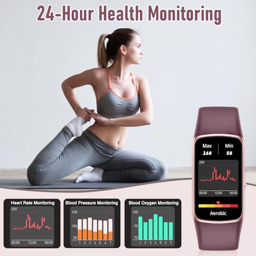 Zeacool Bordeaux Fitness Tracker with Heart Rate Blood Oxygen Sleep Monitor 123 Sports Modes Waterproof Smartwatch