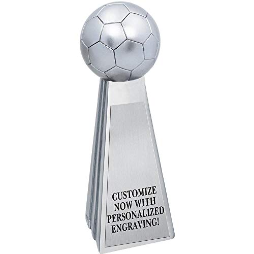 10-Inch Soccer Trophy with Custom Engraving – Metallic Award for Sports Tournament