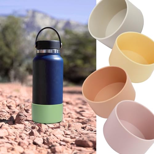Light Grey Silicone Bottle Boot for 20-40 oz Water Bottles - Compatible with Stanley, Hydroflask, Simple Modern - 5 Pack